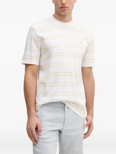 Hugo Boss Striped Short-sleeved T-shirt In White