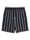 Hugo Boss Hugo Ronan Stripe Oxford Shorts In Blue