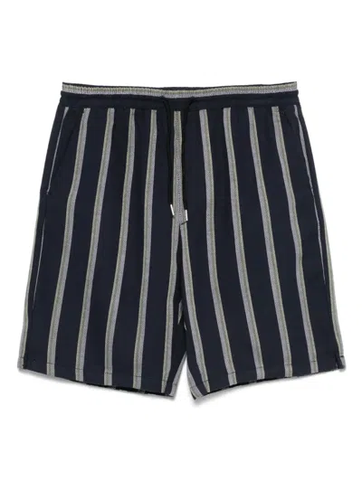 Hugo Boss Hugo Ronan Stripe Oxford Shorts In Blue