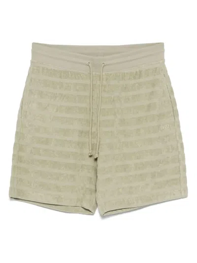 Hugo Boss Striped Shorts In Green