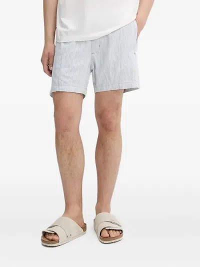 Hugo Boss Striped Shorts In Blue