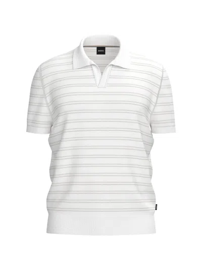 Hugo Boss Striped Short-sleeve T-shirt In White