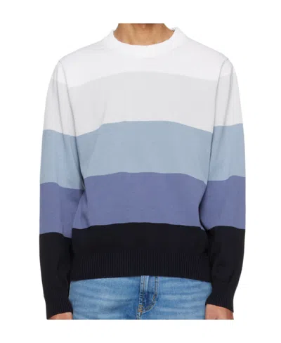Hugo Boss Striped Sweater In Blue