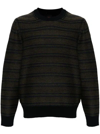 Hugo Boss Striped Sweater In Multicolor