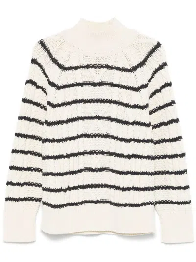 Hugo Boss Striped Jumper In Weiss