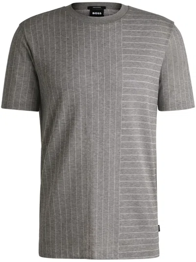 Hugo Boss Striped T-shirt In Grey