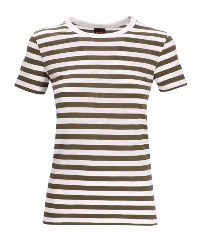 Hugo Boss Striped T-shirt In White