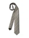 Hugo Boss Striped Tie In Gray