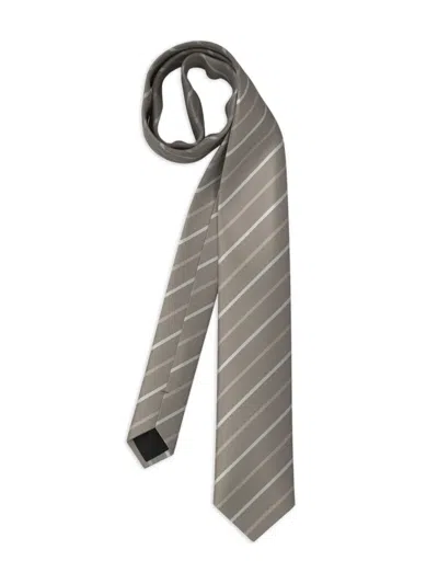 Hugo Boss Striped Tie In Gray