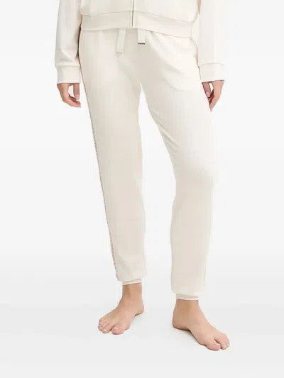 Hugo Boss Striped Track Pants In White