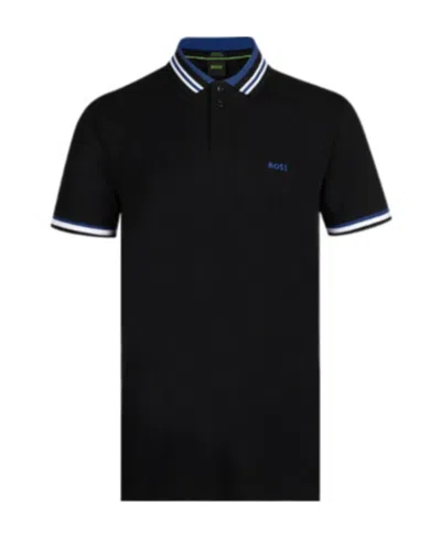 Hugo Boss Paddy Pro Tipped Pique Polo Regular Fit In Navy