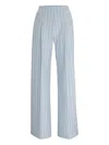 Hugo Boss Striped Wide-leg Trousers In Blue