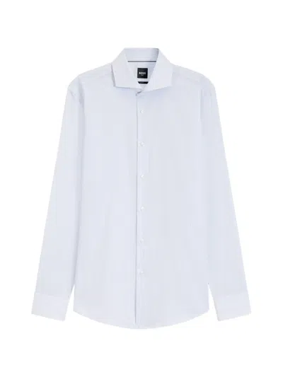 Hugo Boss Slim-fit Shirt In Printed Performance Stretch Fabric In White