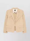 Hugo Boss Light Brown Cotton Blazer With Structured Shoulder Pads In Neutral