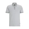 Hugo Boss Structured-cotton Polo Shirt With Mercerized Finish In White