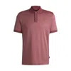 Hugo Boss Structured-cotton Polo Shirt With Solid Trims In Red