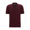 Hugo Boss Structured-cotton Polo Shirt With Solid Trims In Red