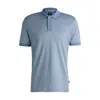 Hugo Boss Structured-cotton Polo Shirt With Solid Trims In Blue