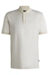 Hugo Boss Structured-cotton Polo Shirt With Solid Trims In White