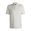Hugo Boss Mercerized-cotton Slim-fit Polo Shirt With Collar Stripe In White
