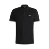 Hugo Boss Structured-cotton Polo Shirt With Zip Neck In Black