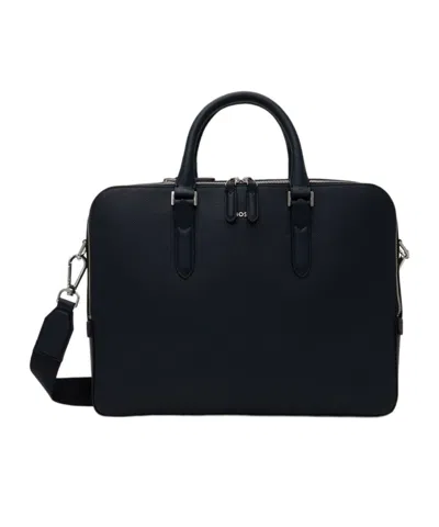Hugo Boss Structured Logo Briefcase In Black