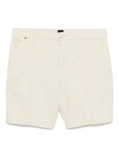 Hugo Boss Structured-stretch Shorts In Neutral