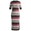 Hugo Boss Structured-stripe Dress In Stretch-cotton Jersey In Multi