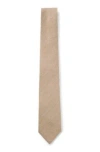Hugo Boss Structured Tie In An Italian Wool-silk Blend In Beige