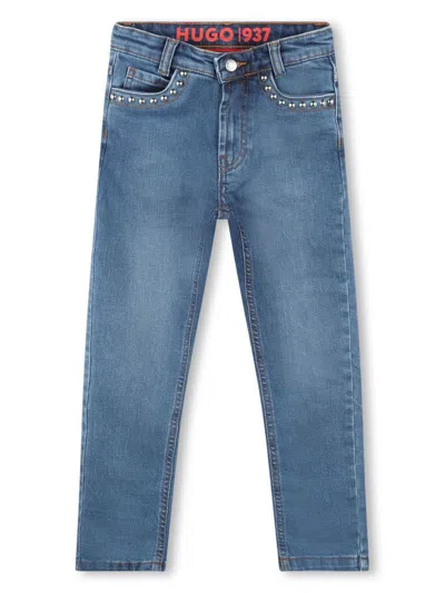 Hugo Boss Kids' Stud-detail Jeans In Blue