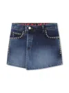 Hugo Boss Stud-embellished Denim Skort In Blue