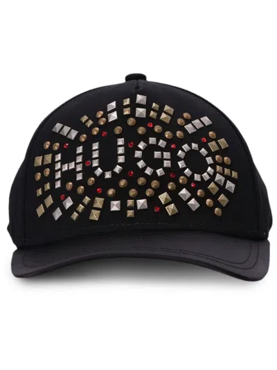 Hugo Boss Stud And Stone Logo Cap In Black