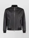 Hugo Boss Stylish Leather Outerwear High Collar In Multi