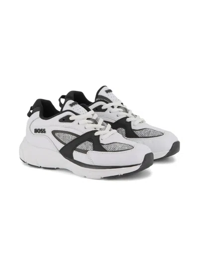 Hugo Boss Stylish Mesh Sneakers For Boys In White