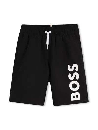 Hugo Boss Stylish Waist Shorts With Drawstring For Boys In Black