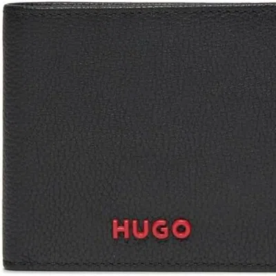 Hugo Boss Subway Grain Leather Eight Slot Wallet In Blue