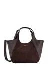 Hugo Boss Suede And Leather Shoulder Bag In Purple