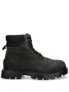 Hugo Boss Suede Ankle Boots In Green