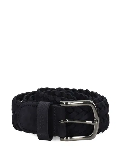 Hugo Boss Suede Belt In Blau