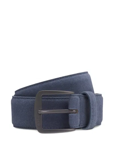 Hugo Boss Suede Belt In Blue