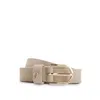 Hugo Boss Suede Belt With Double B Monogram In Beige