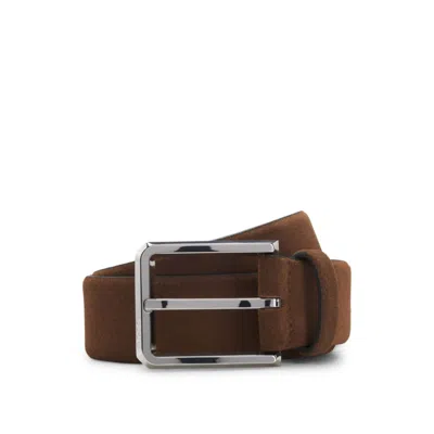 Hugo Boss Suede Belt With Silver-tone Buckle In Neutral
