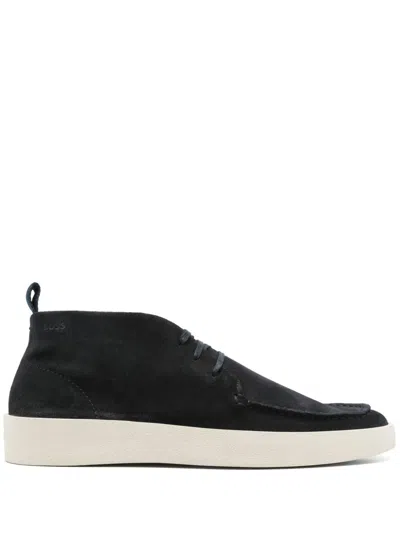 Hugo Boss Suede Boots In Blue