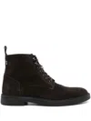Hugo Boss Suede Half Boots With Side Zip And Signature Accents In Brown