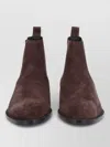 Hugo Boss Suede Boots Elastic Sides Pull Tabs In Brown