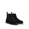 Hugo Boss Suede Chelsea Boots With Elasticated Panels In Black