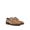 Hugo Boss Suede Derby Shoes In Brown