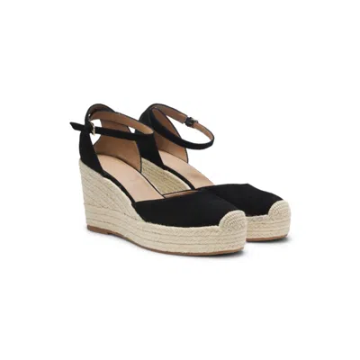 Hugo Boss Boss Madeira Espadrille Platform Wedge Pump In Black