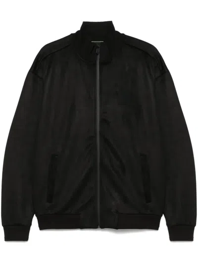 Hugo Boss Suede Jacket In Black