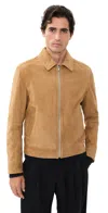 Hugo Boss Suede Leather Jacket Camel In Camel